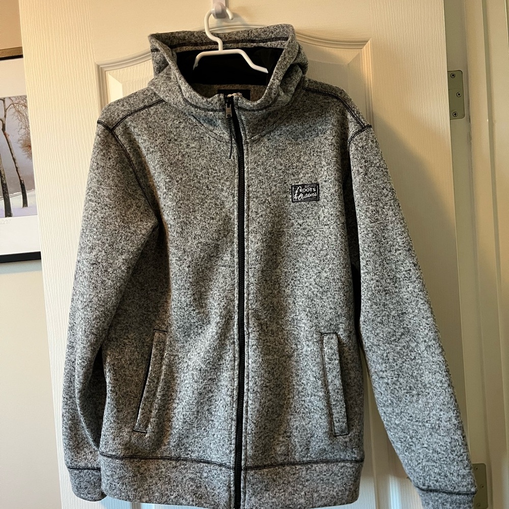 Roots Heather Gray Zip-Up Hoodie